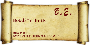 Bobár Erik névjegykártya